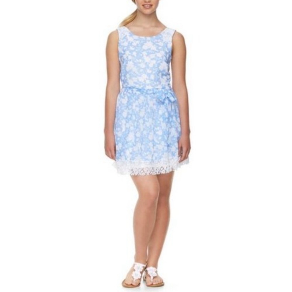 Disney Alice in Wonderland Colleen Atwood Blue Floral‎ Mini Dainty Dress Large